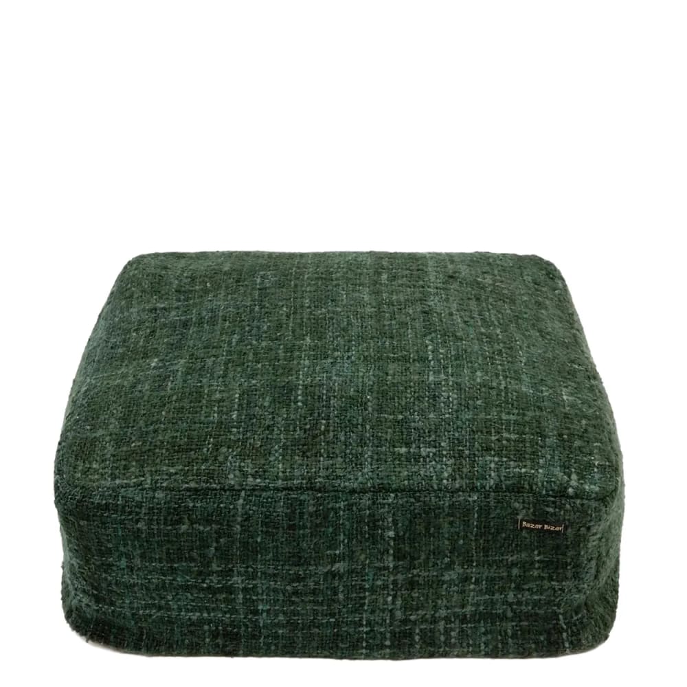 Pouf en coton vert