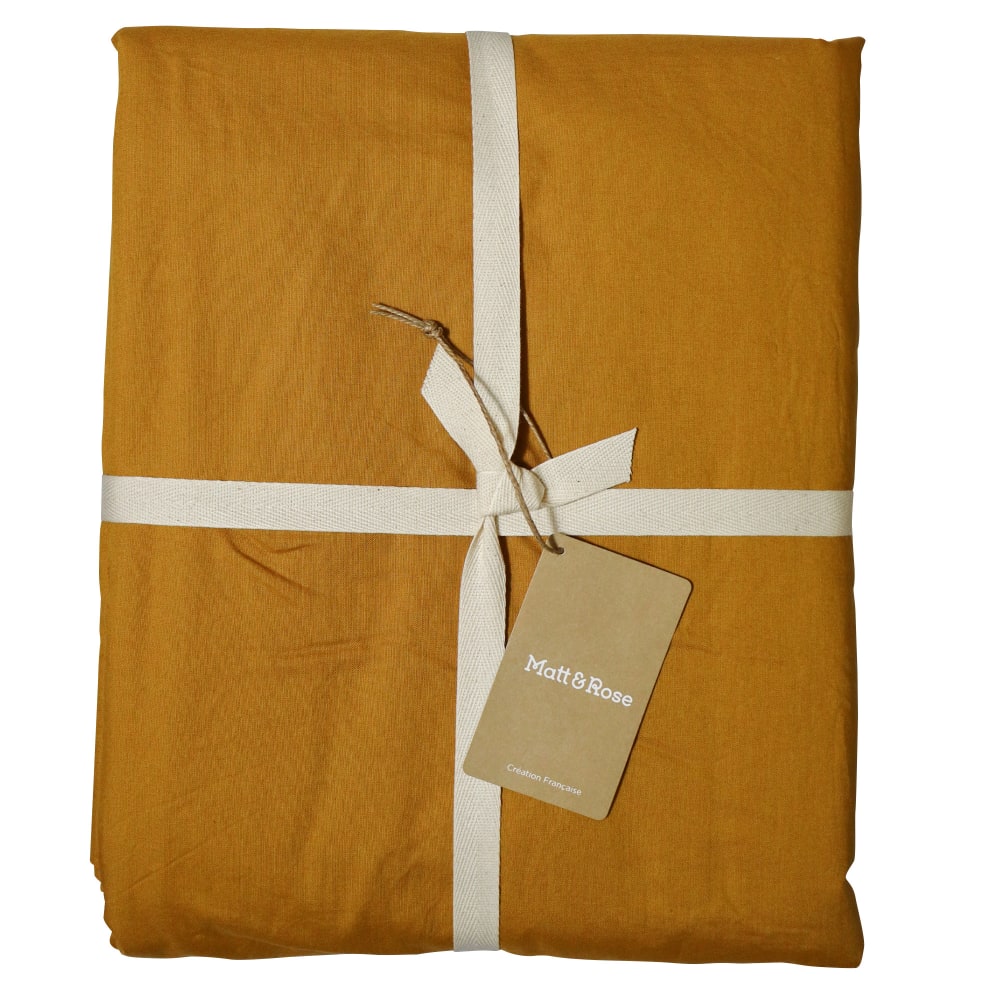 Housse de couette unie en coton lavé caramel 260x240cm - Maisons du Monde