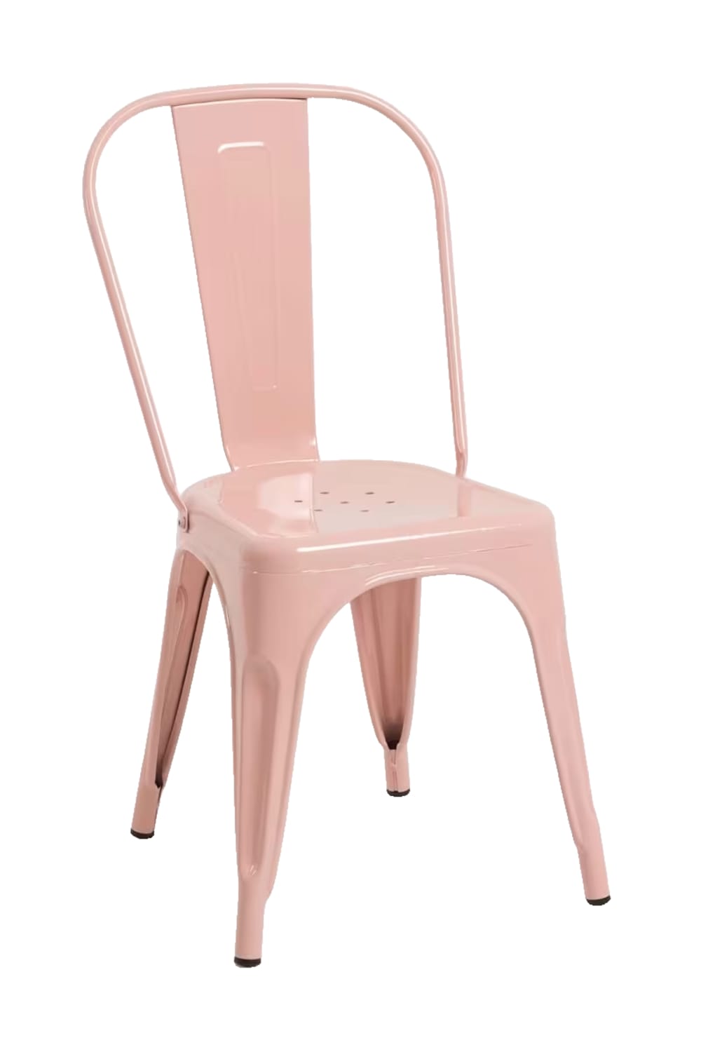 Silla en color rosa de estilo industrial en acero reforzado