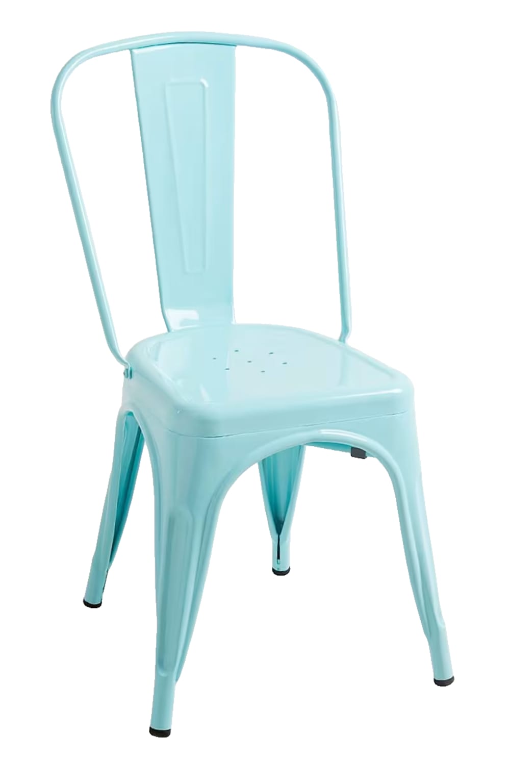 Silla en color azul cielo de estilo industrial en acero reforzado