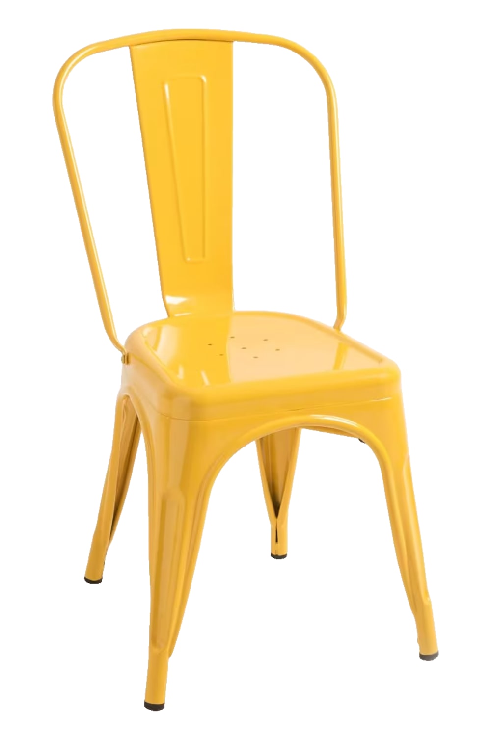 Silla en color amarillo de estilo industrial en acero reforzado