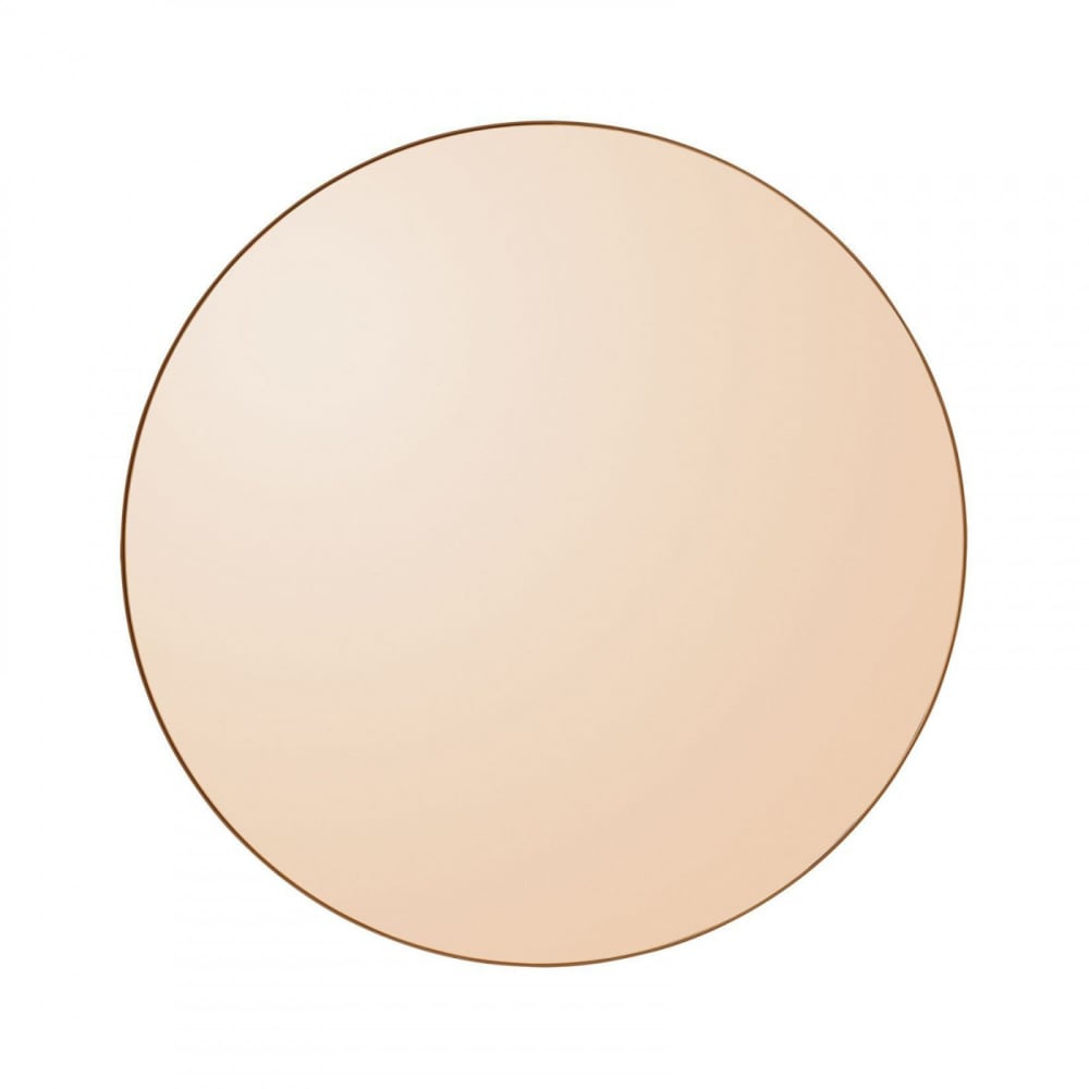 AYTM Miroir mural teinté ambre small rond D70cm Orange Bois