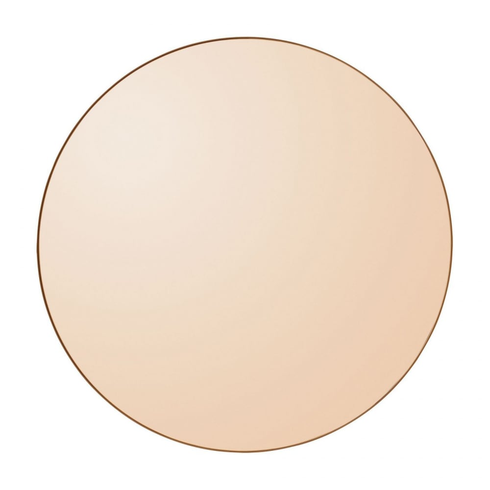 AYTM Miroir mural teinté ambre medium rond D90cm Orange Bois