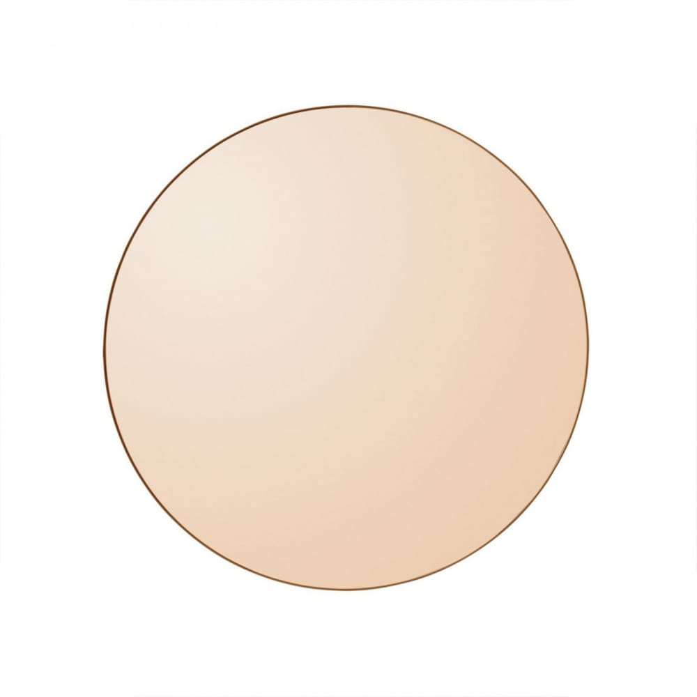 AYTM Miroir mural teinté ambre rond D50cm Orange Bois