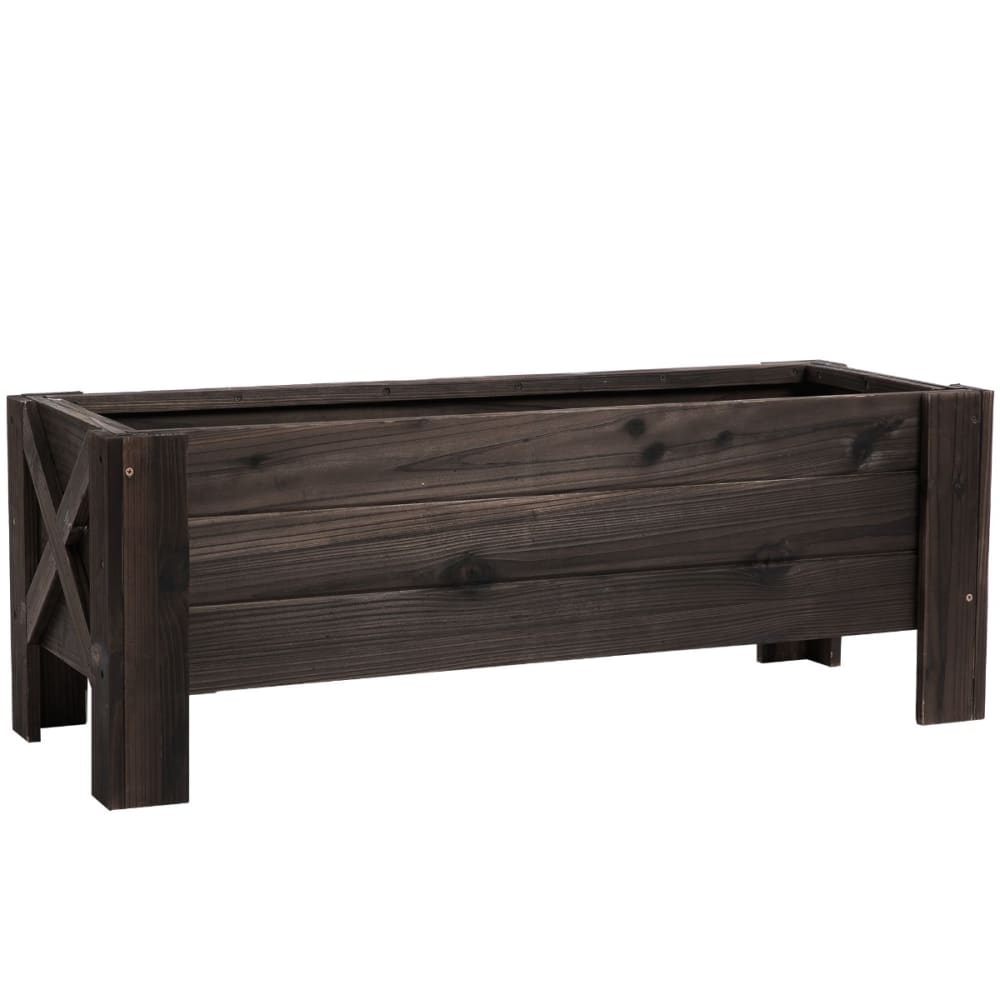 Huerto urbano rectangular 100x36.5x36 cm marrón