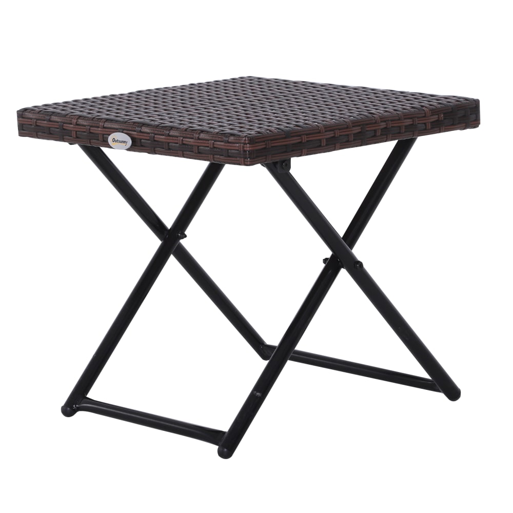 Mesa cuadrada plegable 40x40x40 cm marrón