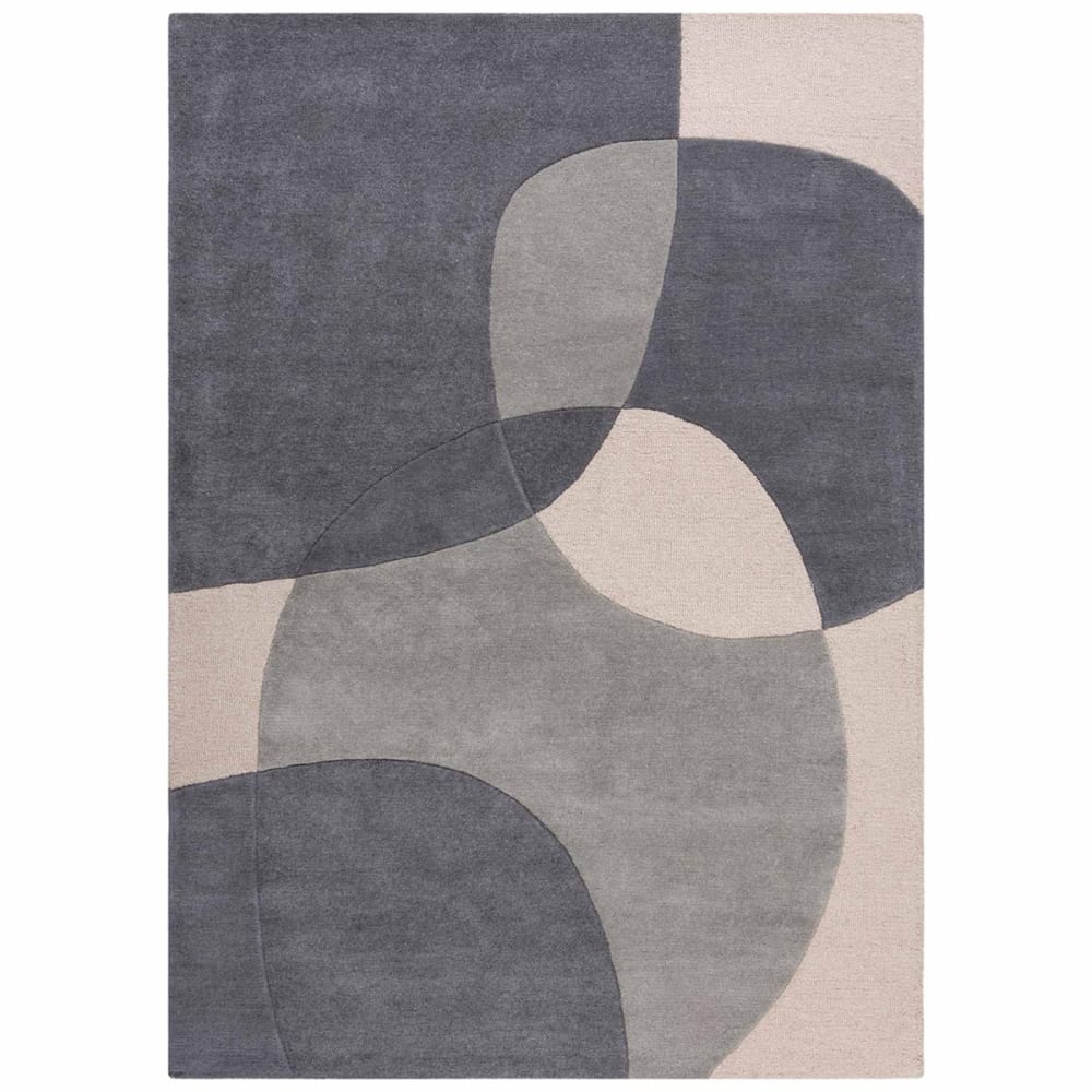 Tapis de salon en laine gris 120x170 cm