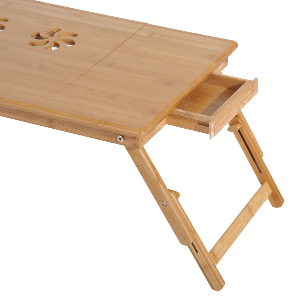 Mesa de ordenador portátil 72x35x30 cm natural bambú - Maisons du Monde