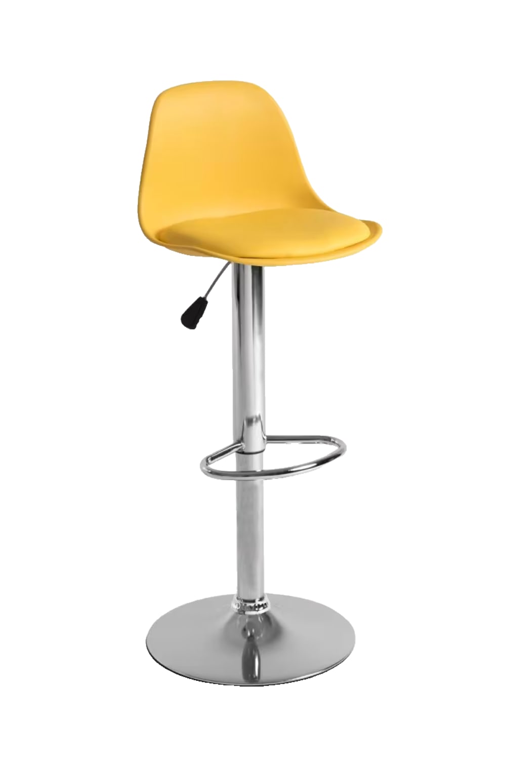 Taburete amarillo vanguardista en polipiel