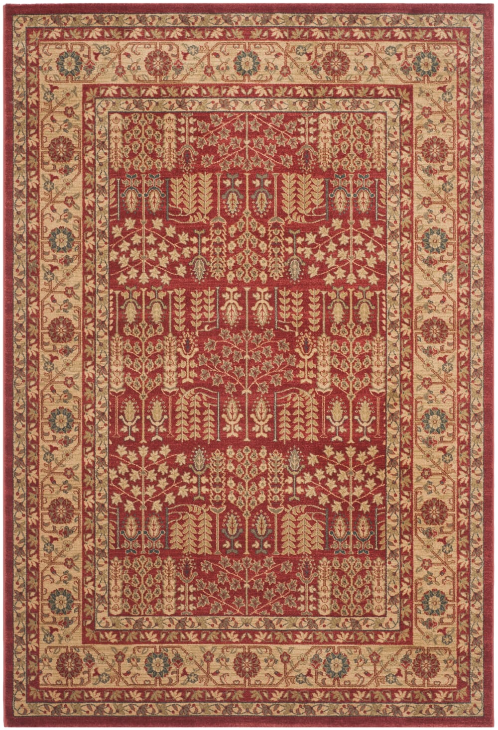 Safavieh Traditionell Polypropylen-Teppich in Rot/Beige, 201 x 279 cm style vintage Rot Pp - Polypropylen