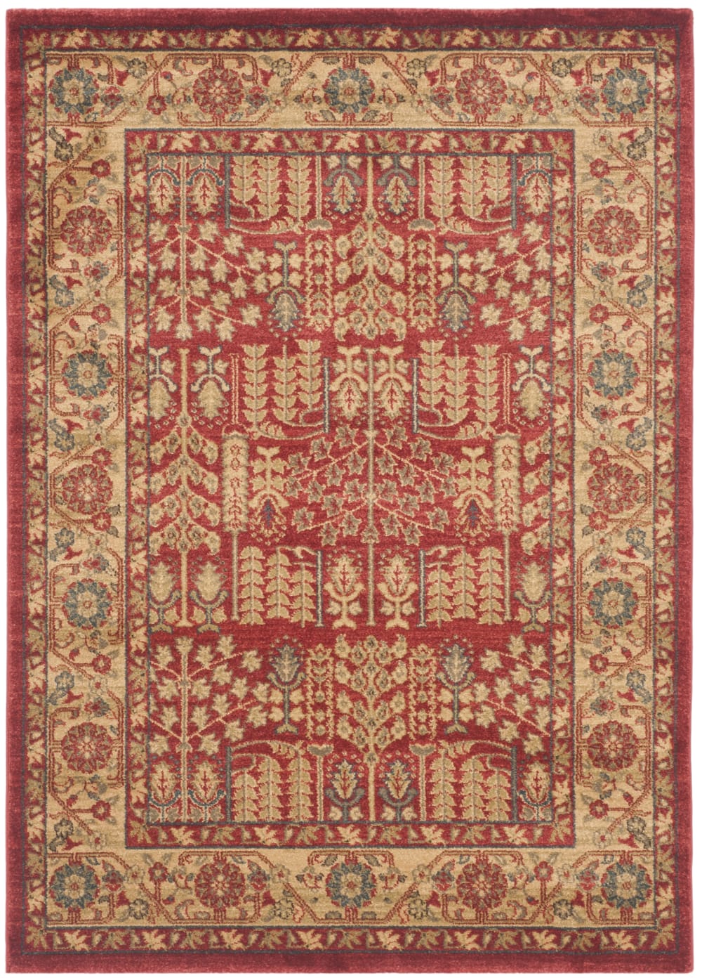Safavieh Tapis traditionnel en polypropylène rouge/beige, 122 x 170 cm style vintage - Pp - Polypropylène