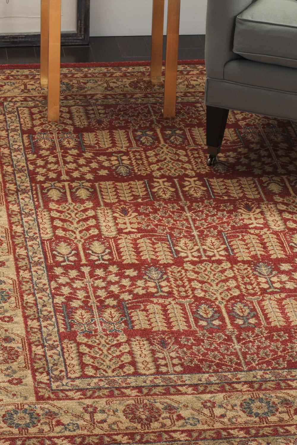 Tapis traditionnel en polypropylène rouge/beige, 122 x 170 cm - Maisons du Monde