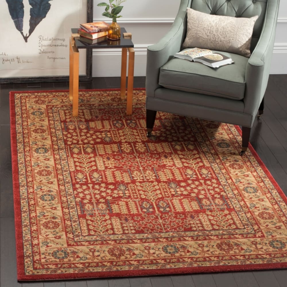 Tapis traditionnel en polypropylène rouge/beige, 155 x 231 cm