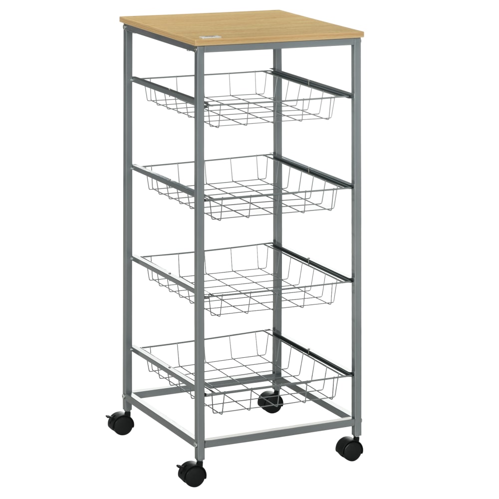 Carro de cocina 36.5x36.5x89 cm plata