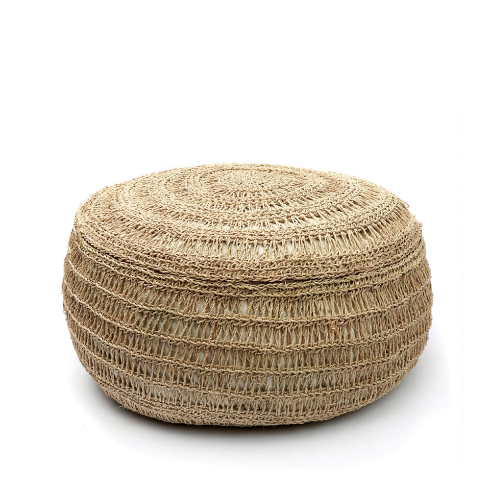 Pouf herbe de mer marron