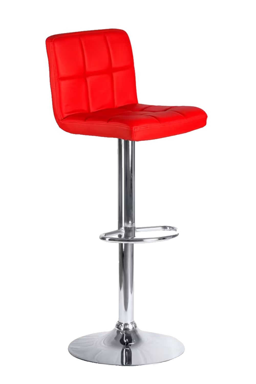 Taburete rojo vanguardista en polipiel