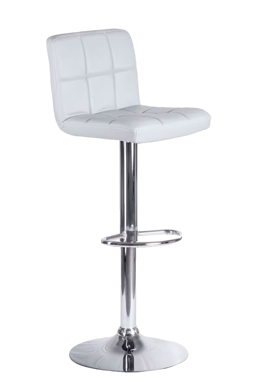 Taburete blanco vanguardista en polipiel