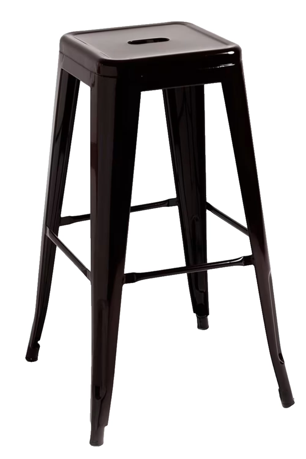 Taburete negro industrial en acero reforzado