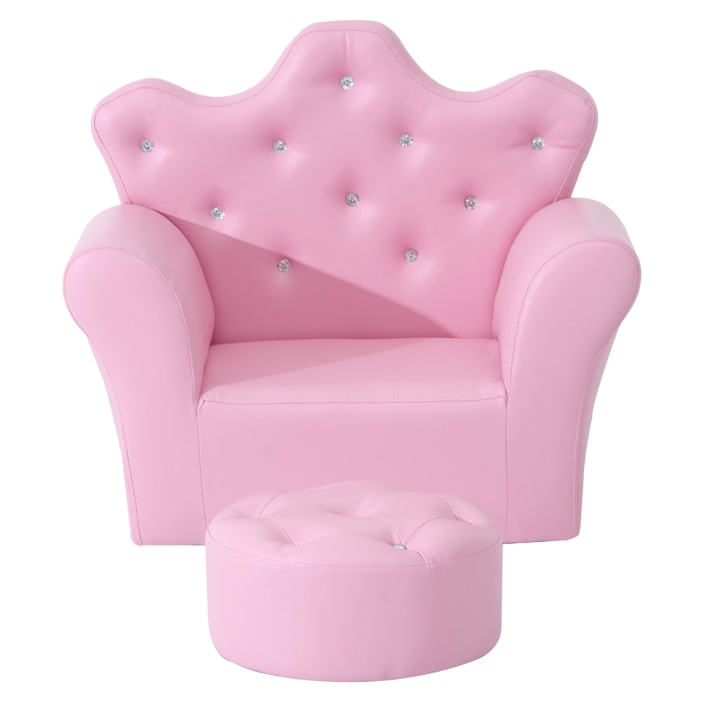 Sofá niños con taburete 58x40.5x49 cm rosa - Maisons du Monde