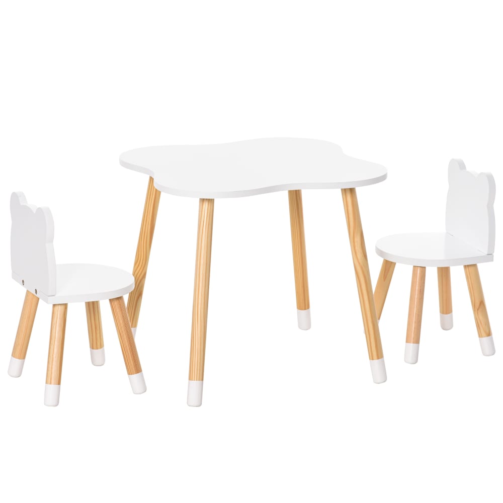 Mesa y 2 sillas infantil 56x56x50 cm blanco