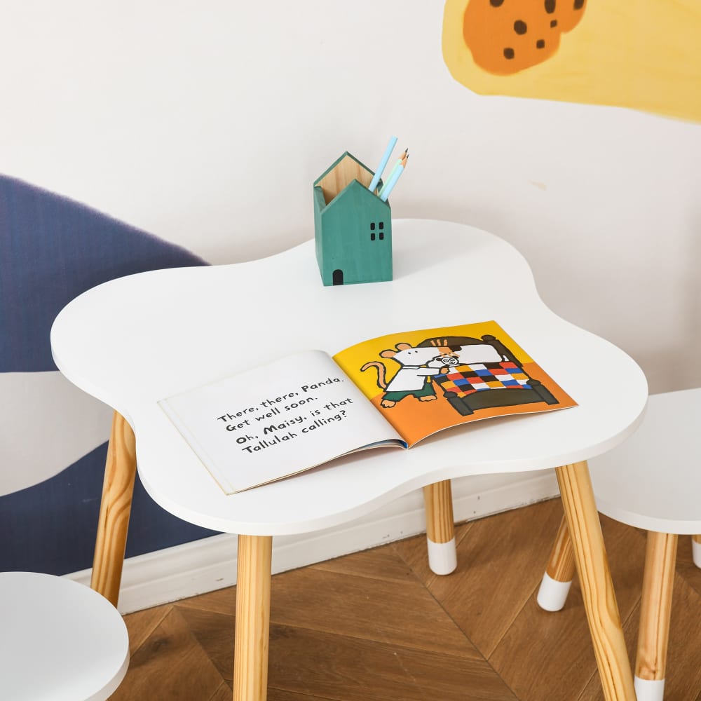 Mesa y 2 sillas infantil 56x56x50 cm blanco - Maisons du Monde
