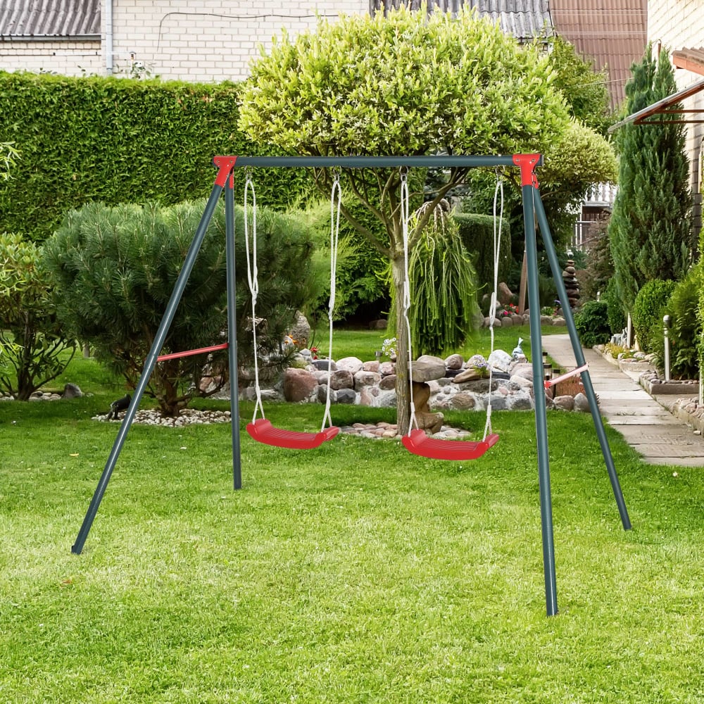 Columpio doble para niños 239x156x180 cm multicolor - Maisons du Monde