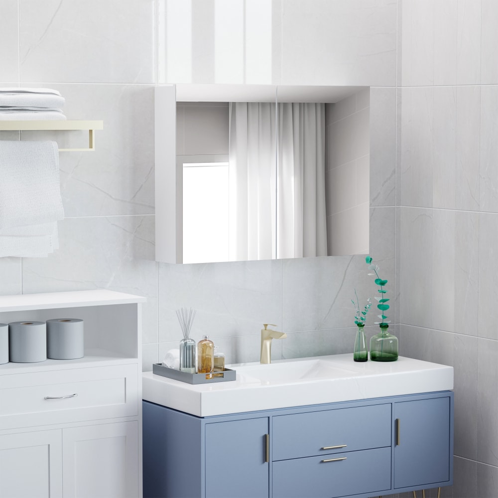 Armario con espejo 80x15x60 cm blanco - Maisons du Monde