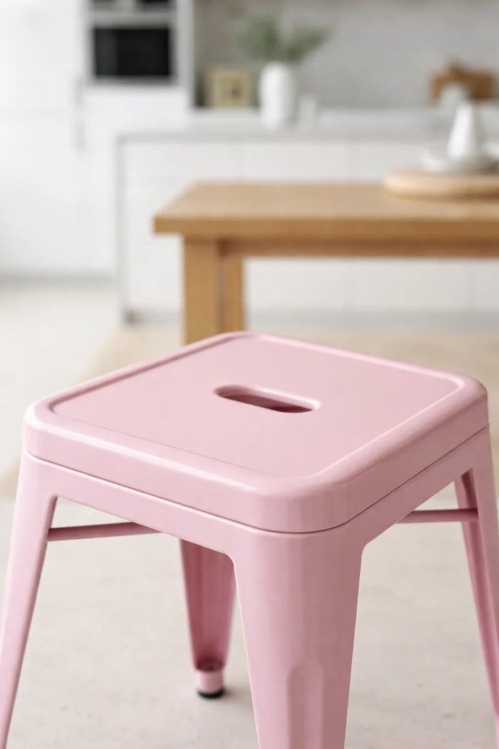 Taburete rosa industrial en acero reforzado - Maisons du Monde
