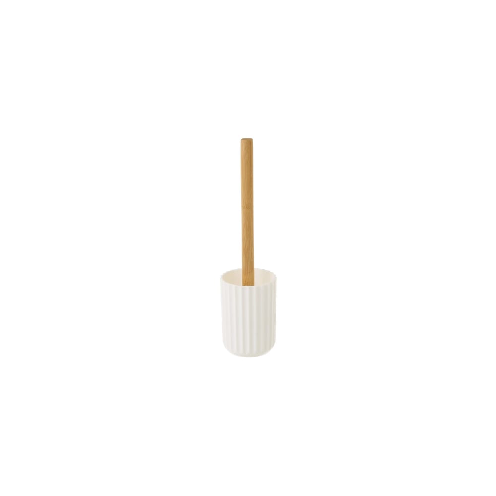 Brosse wc plastique blanc et bambou - Maisons du Monde