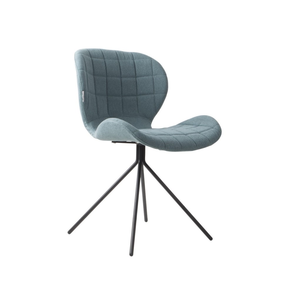 Silla de diseño en tela azul