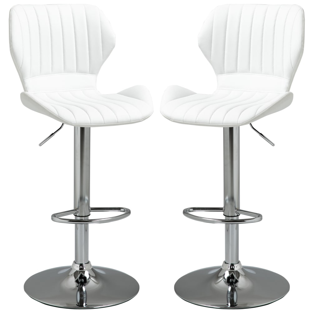 Set 2 taburetes bar 47x51.5x114 cm blanco