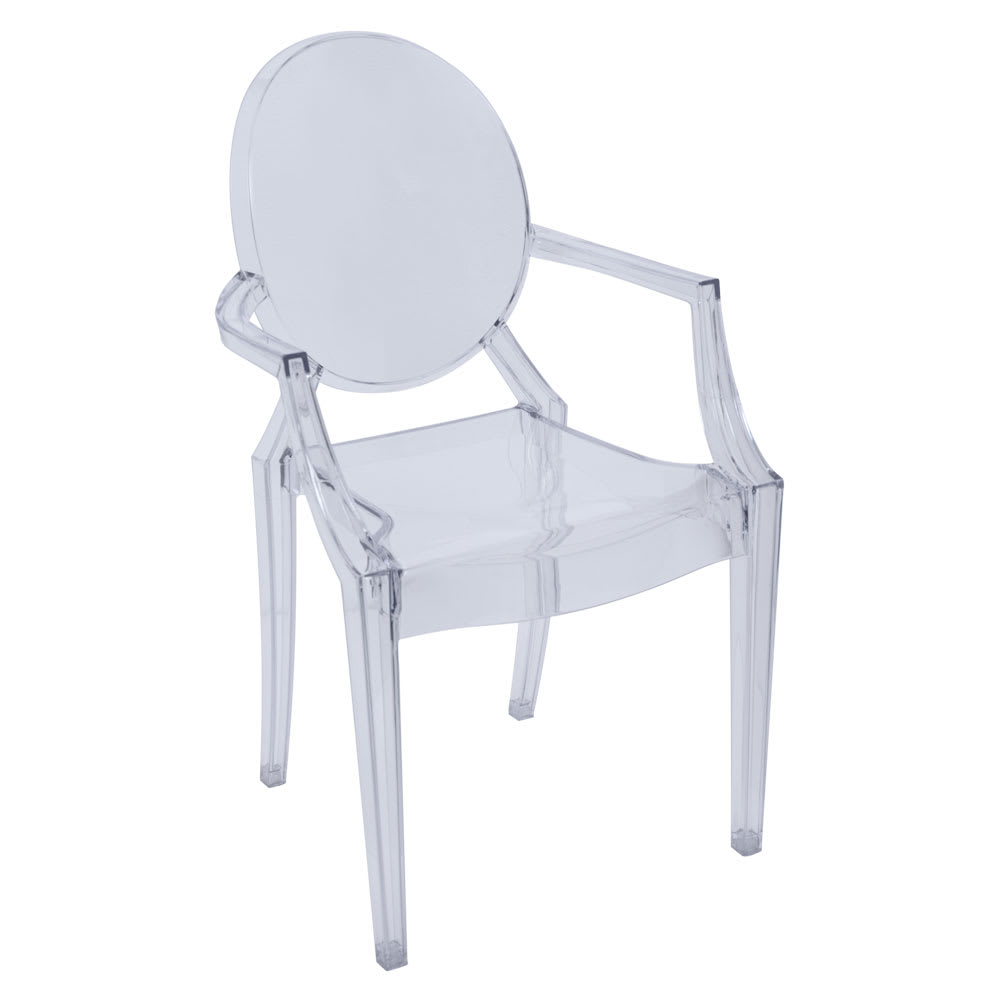Silla en color transparente de estilo vanguardista en policarbonato