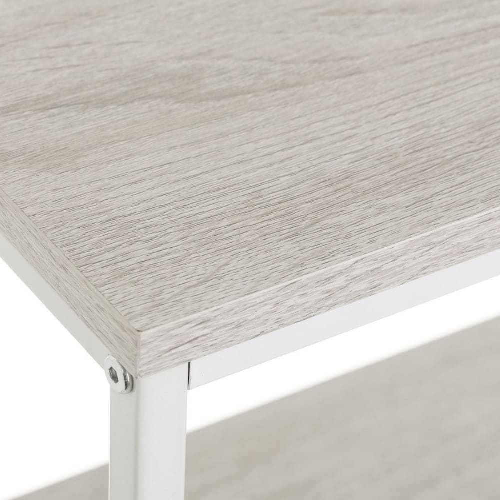 Étagère en bois MDF et métal blanc 3 plateaux 60x30x76cm