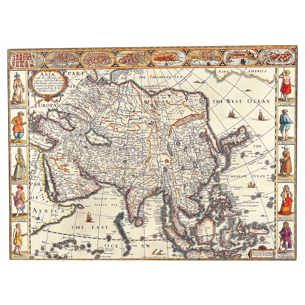 Stampa su tela - Mappa Antica No. 46 cm. 40x50 - Multicolore - PES - Poliestere