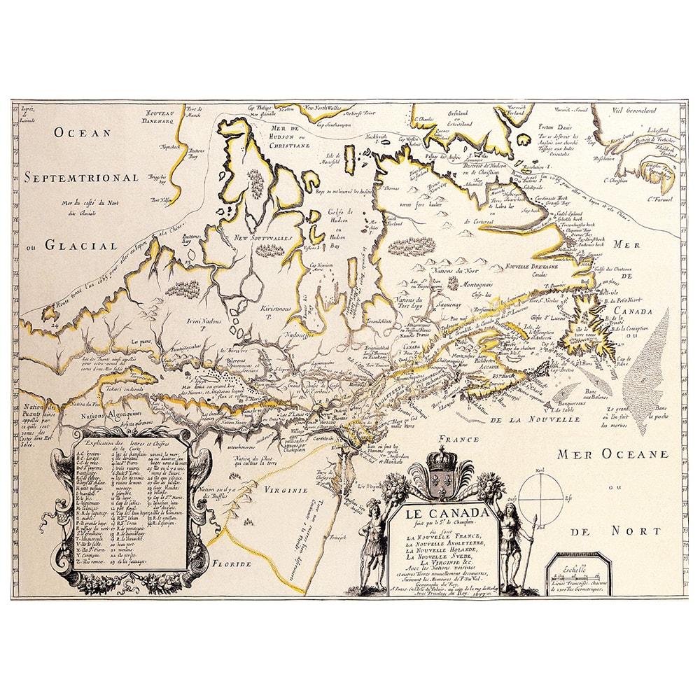 Stampa su tela - Mappa Antica No. 11 cm. 80x100 - Multicolore - PES - Poliestere