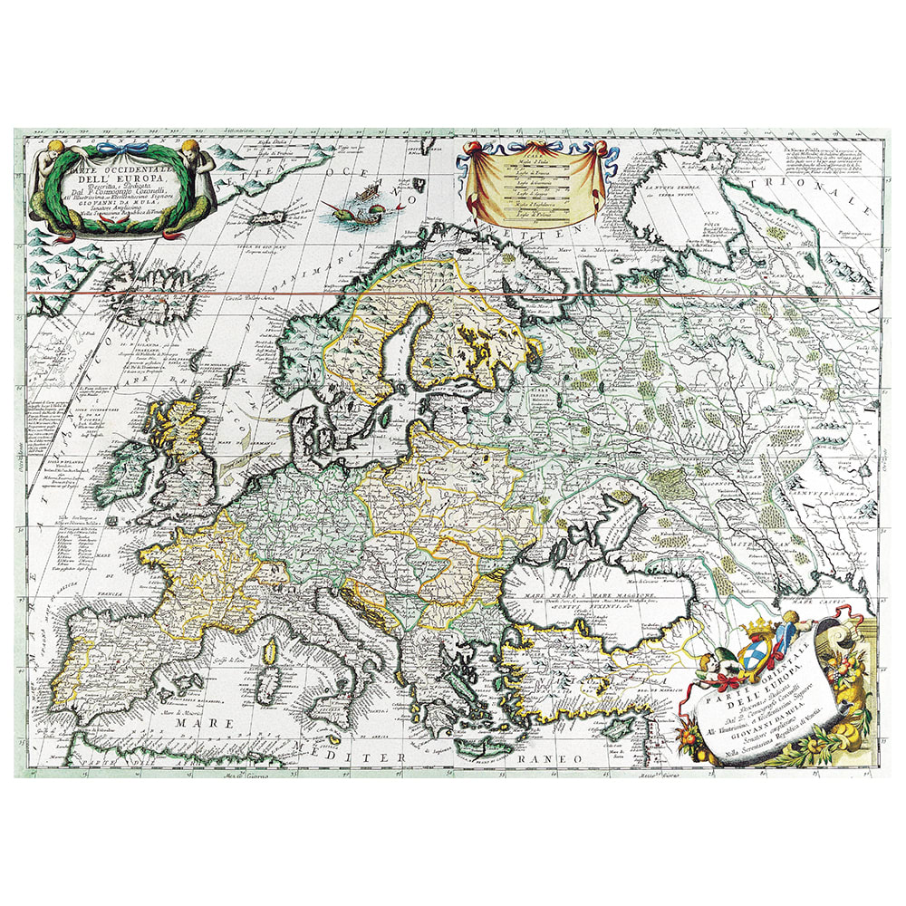 Stampa su tela - Mappa Antica No. 16 cm. 80x100 - Multicolore - PES - Poliestere