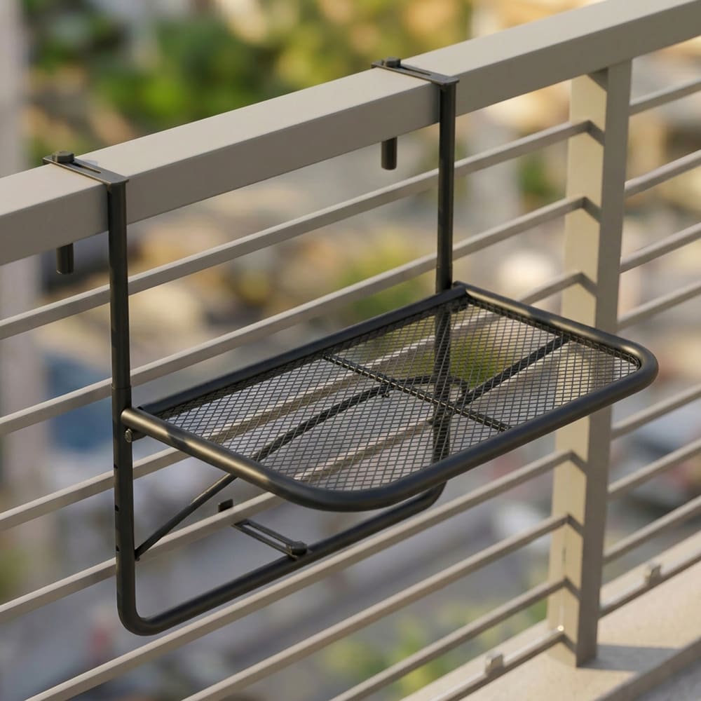 Mesa colgante de balcón 60x56x50 cm negro - Maisons du Monde