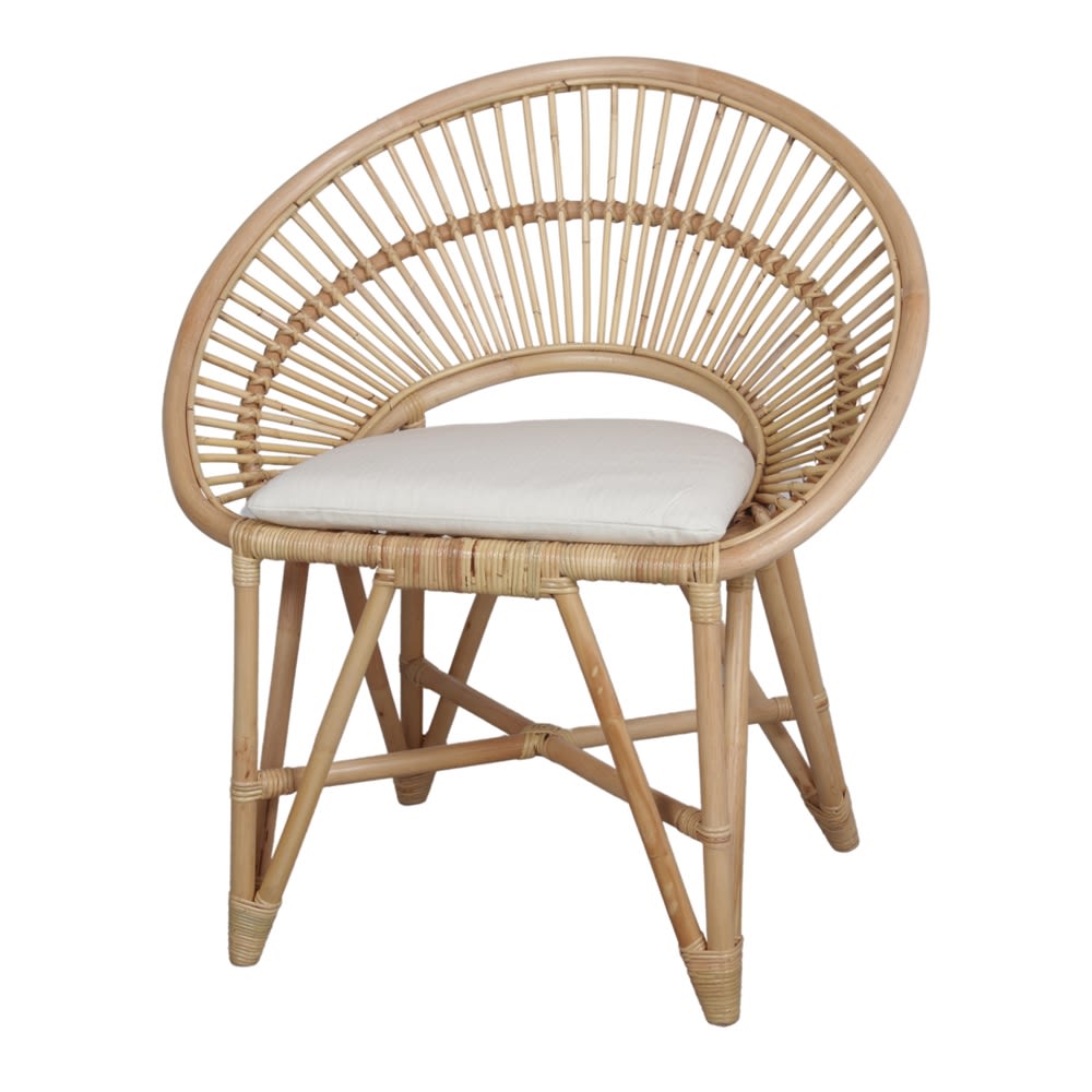 Silla de ratán natural rayman - naturale - 86x76x57