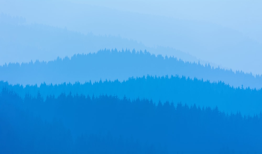 Papel pintado panorámico montañas bajas, azul 425 x 250cm - Maisons du Monde