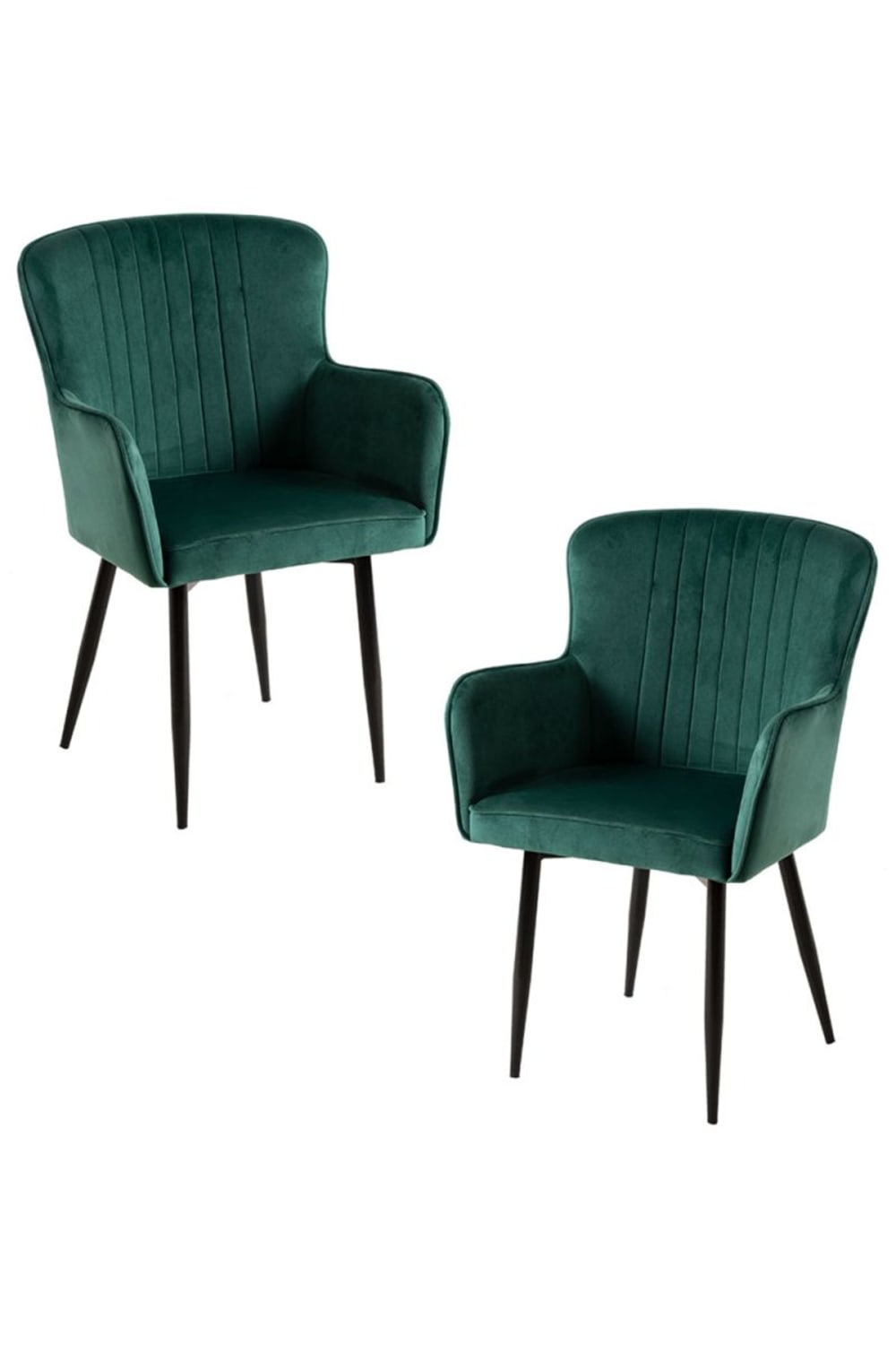 Pack 2 sillas color verde en terciopelo - Maisons du Monde