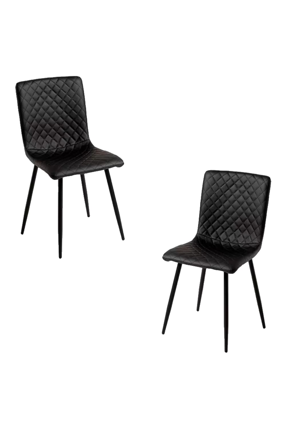 Pack 2 sillas color negro en polipiel