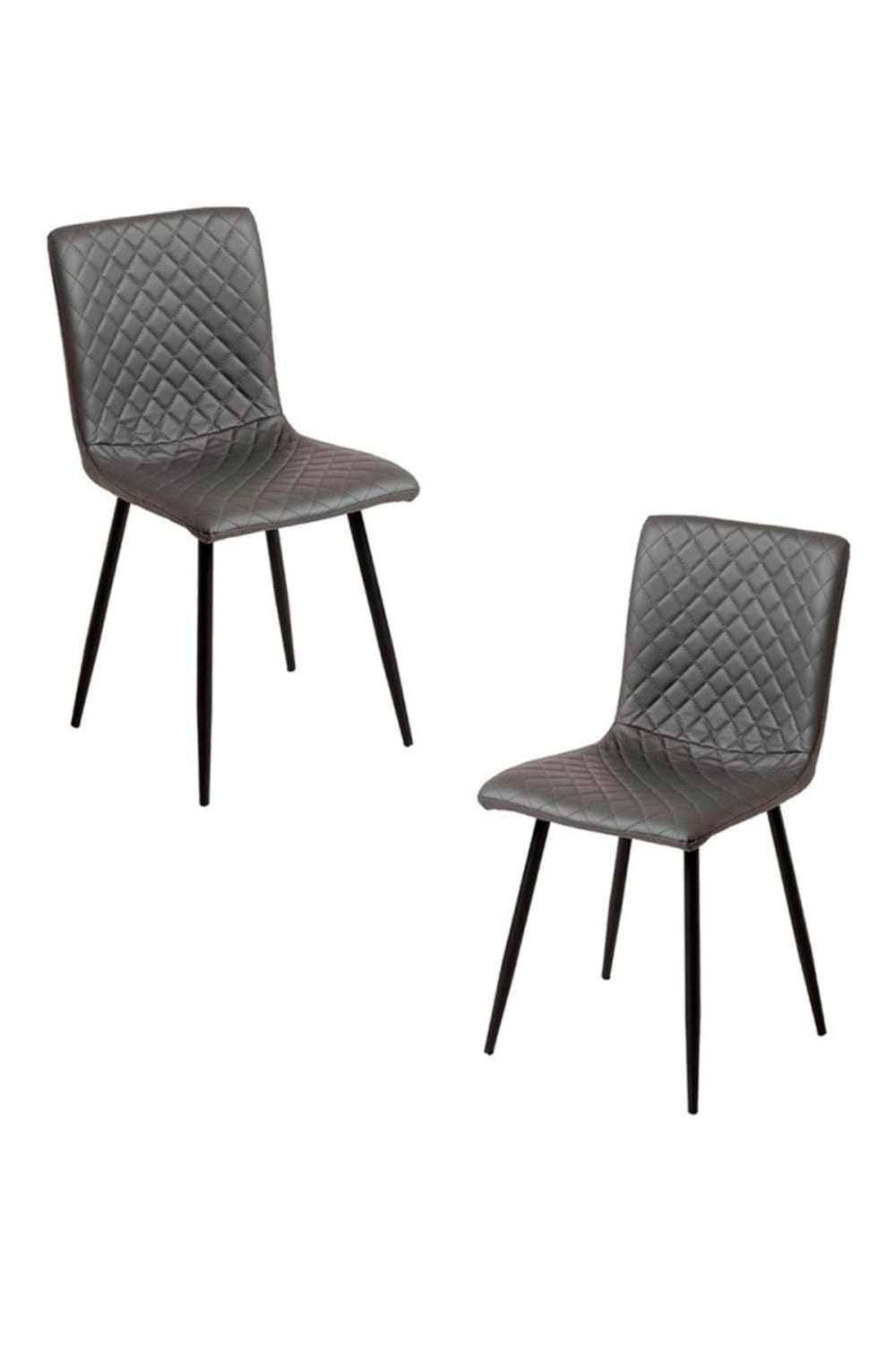 Pack 2 sillas color gris en polipiel - Maisons du Monde