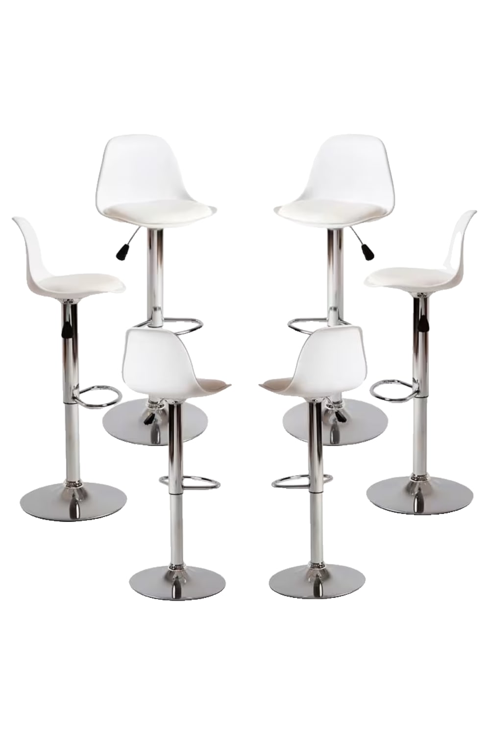 Pack 6 taburetes color blanco en polipiel