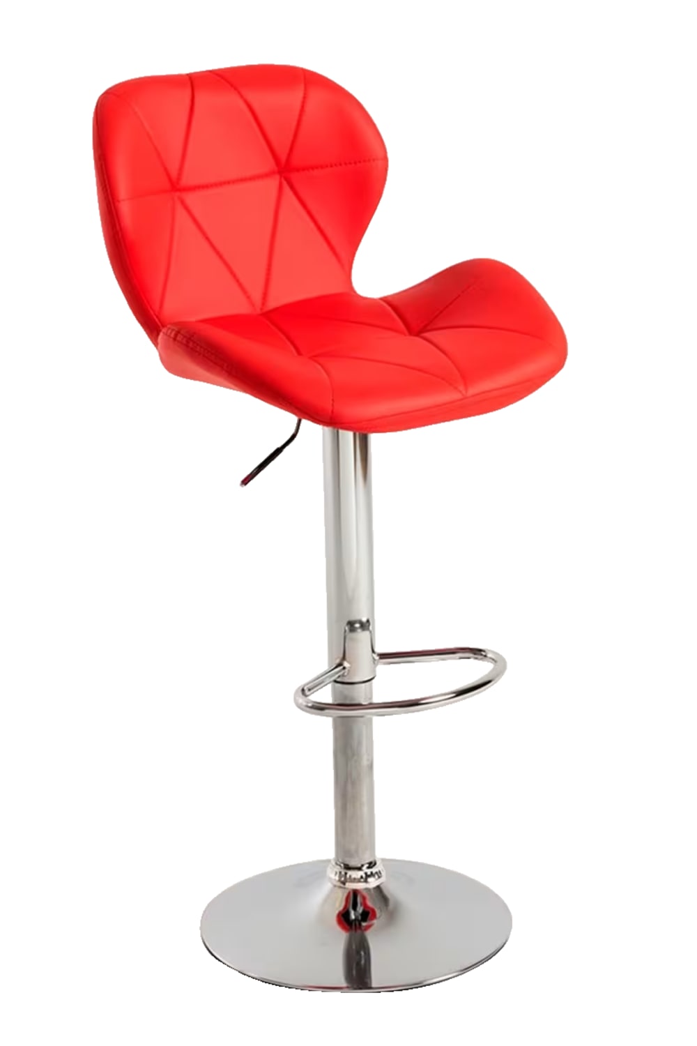 Taburete rojo en polipiel
