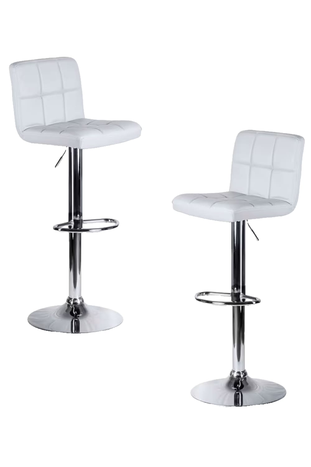 Pack 2 taburetes color blanco en polipiel