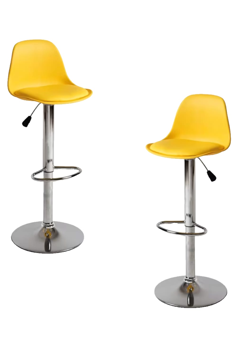 Pack 2 taburetes color amarillo en polipiel