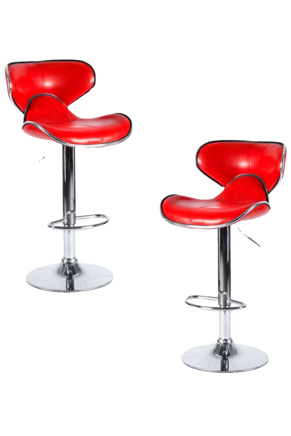 Pack 2 taburetes color rojo en polipiel