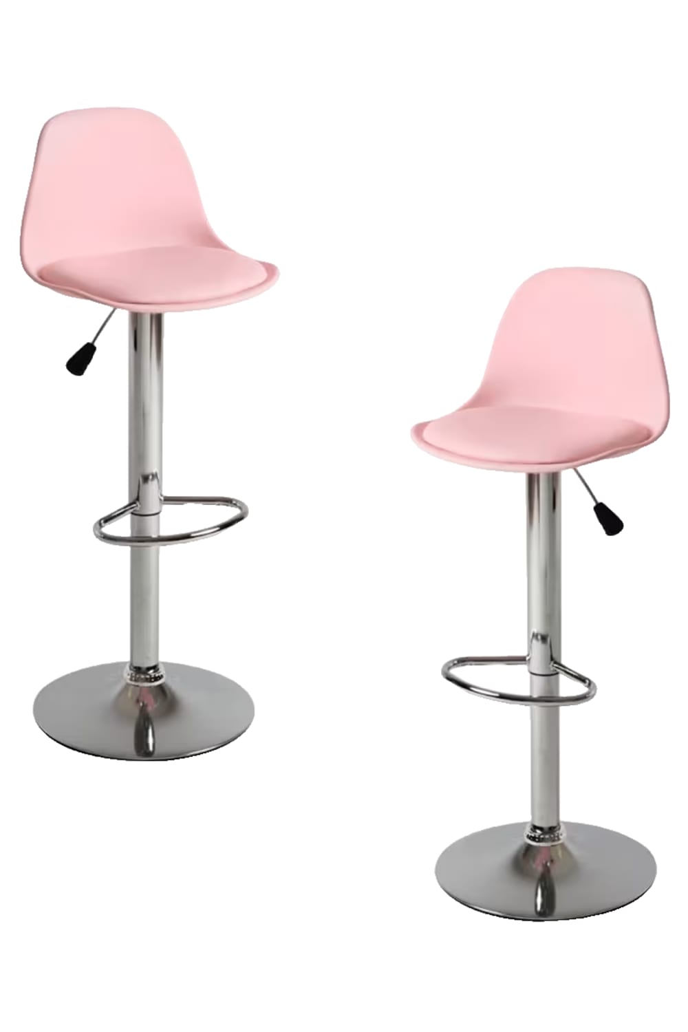Pack 2 taburetes color rosa en polipiel