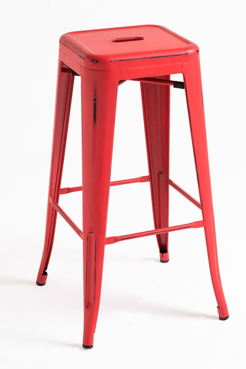 Pack 2 taburetes color rojo vintage en acero reforzado - Maisons du Monde