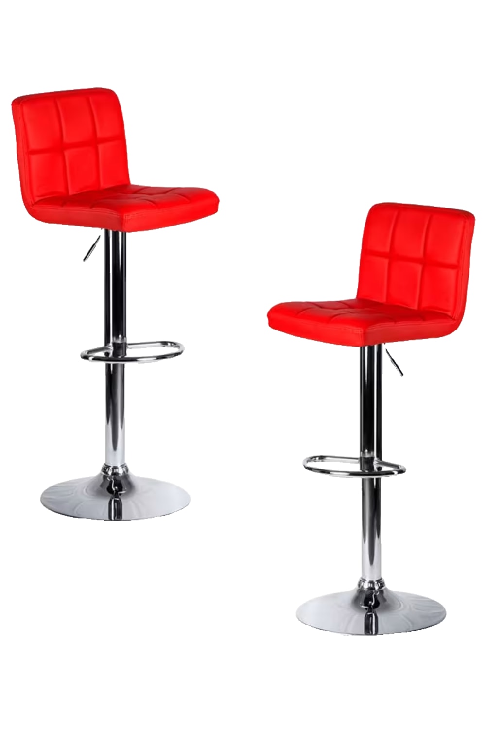 Pack 2 taburetes color rojo en polipiel
